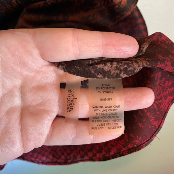 Calvin Klein Ruffle Front Snake Print Tank Top - Picture 5 of 6